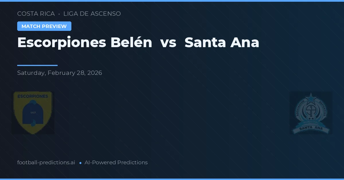 Escorpiones Belén vs Santa Ana — voorspelling en vooruitblik wedstrijd