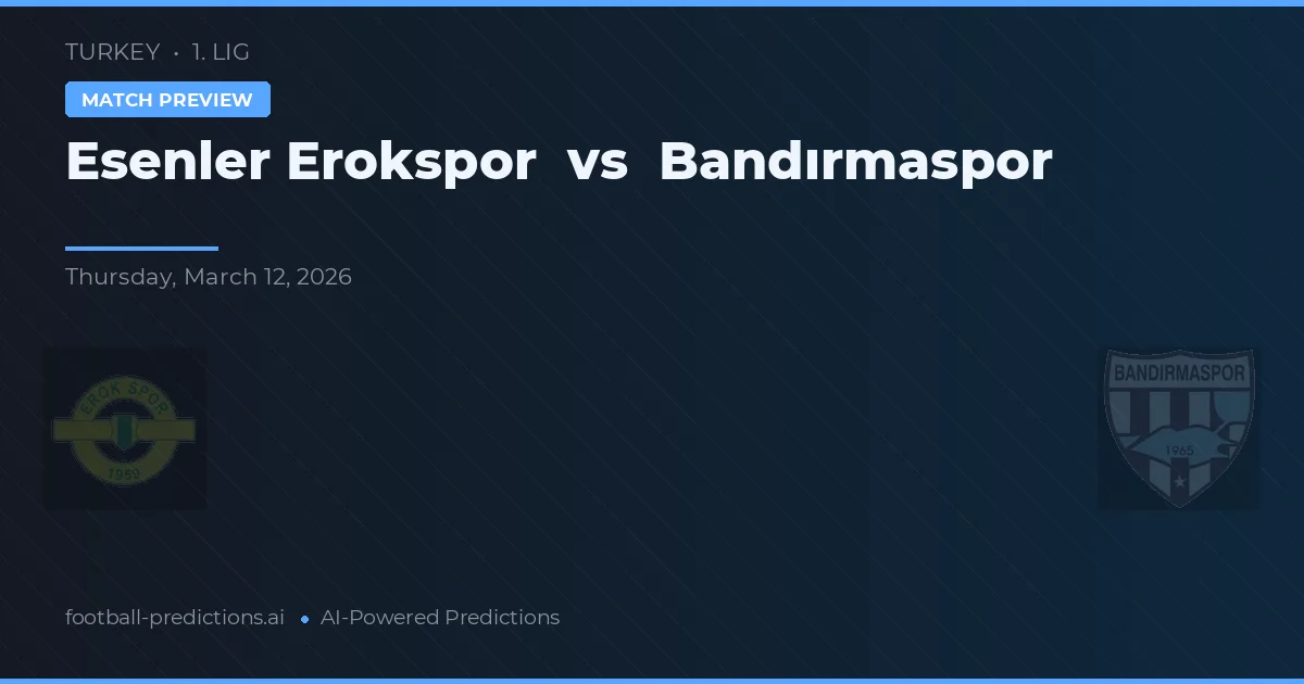 Esenler Erokspor vs Bandırmaspor — voorspelling en vooruitblik wedstrijd