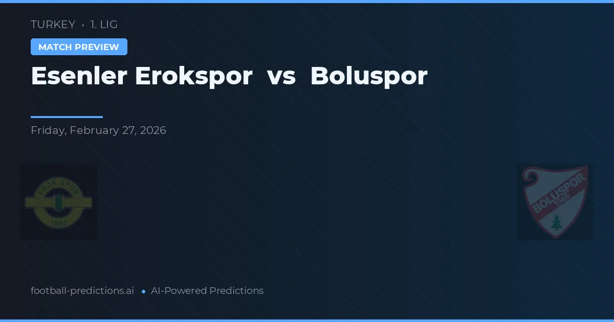 Esenler Erokspor vs Boluspor — voorspelling en vooruitblik wedstrijd
