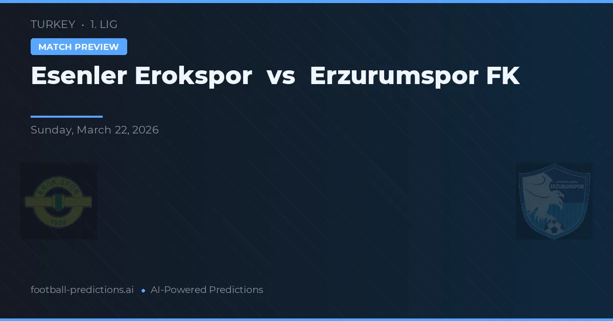 Esenler Erokspor vs Erzurumspor FK — voorspelling en vooruitblik wedstrijd