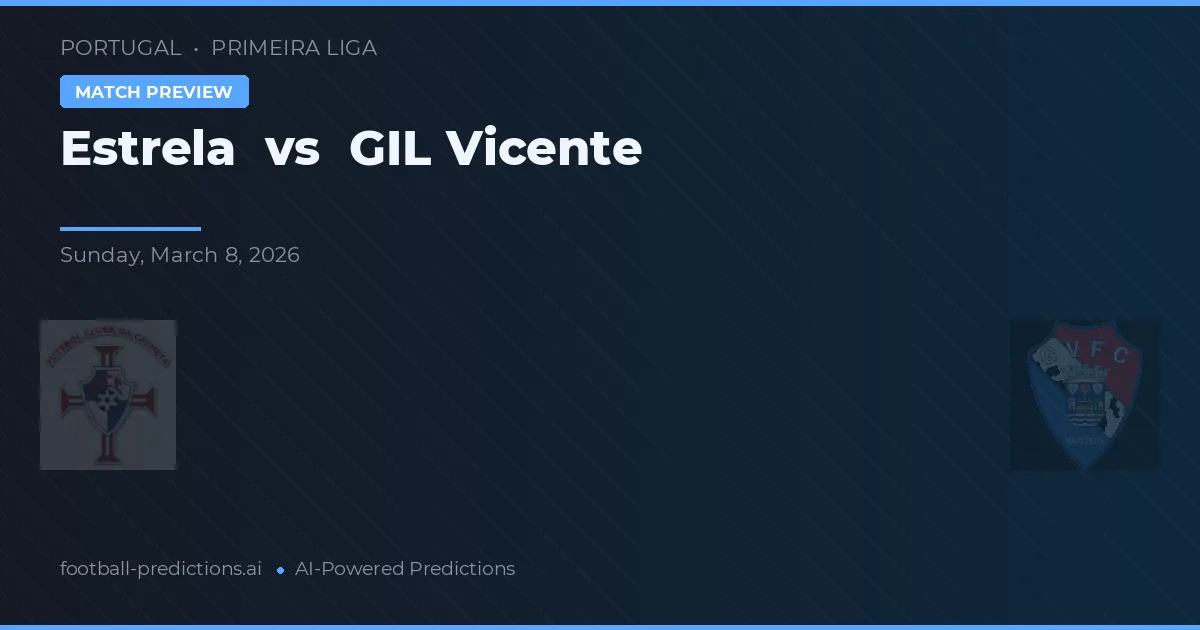 Estrela vs GIL Vicente — voorspelling en vooruitblik wedstrijd