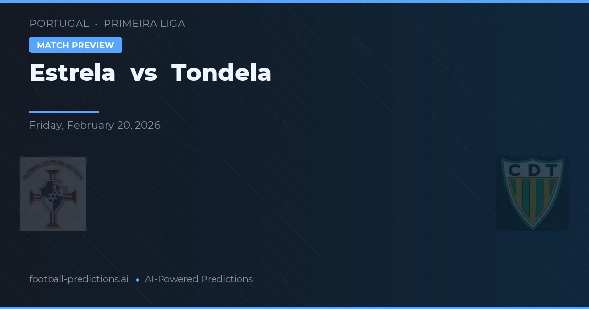 Estrela vs Tondela — voorspelling en vooruitblik wedstrijd