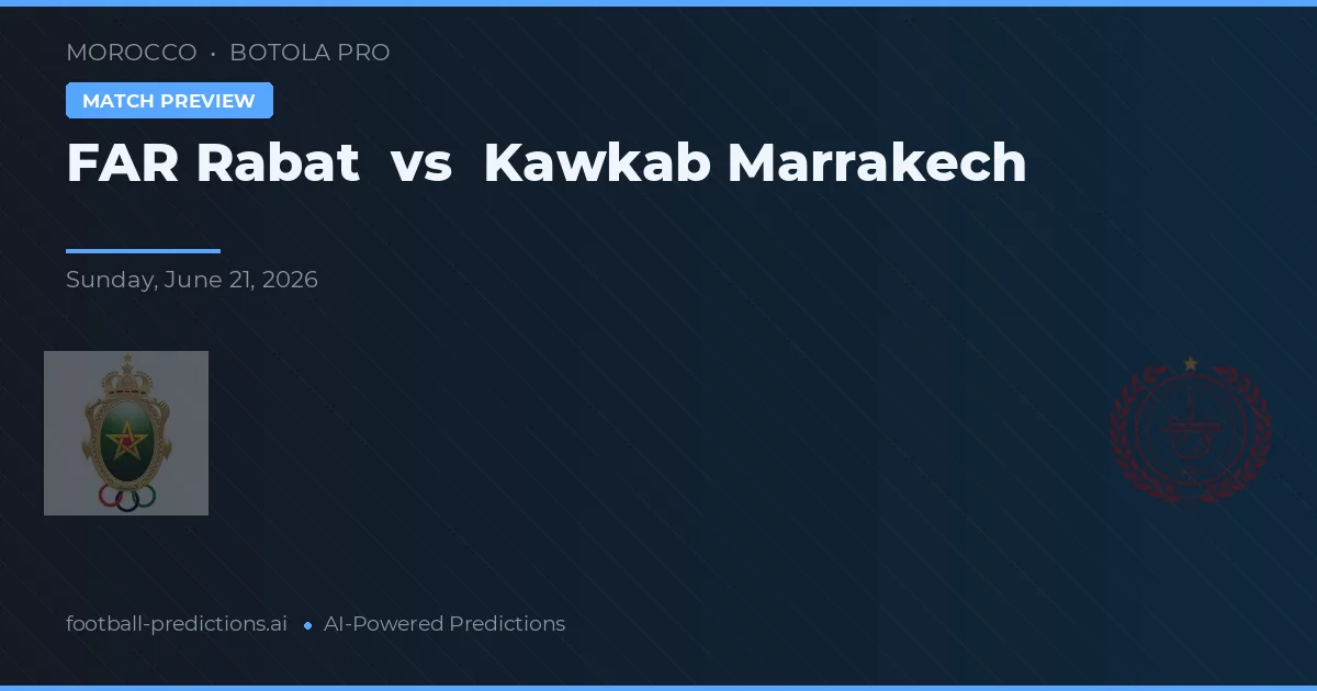 FAR Rabat vs Kawkab Marrakech — voorspelling en vooruitblik wedstrijd