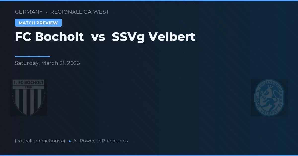 FC Bocholt vs SSVg Velbert — voorspelling en vooruitblik wedstrijd