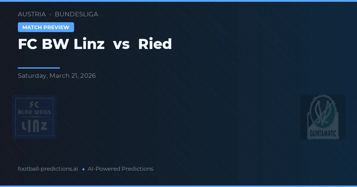 FC Blau-Weiss Linz vs Ried — voorspelling en vooruitblik wedstrijd