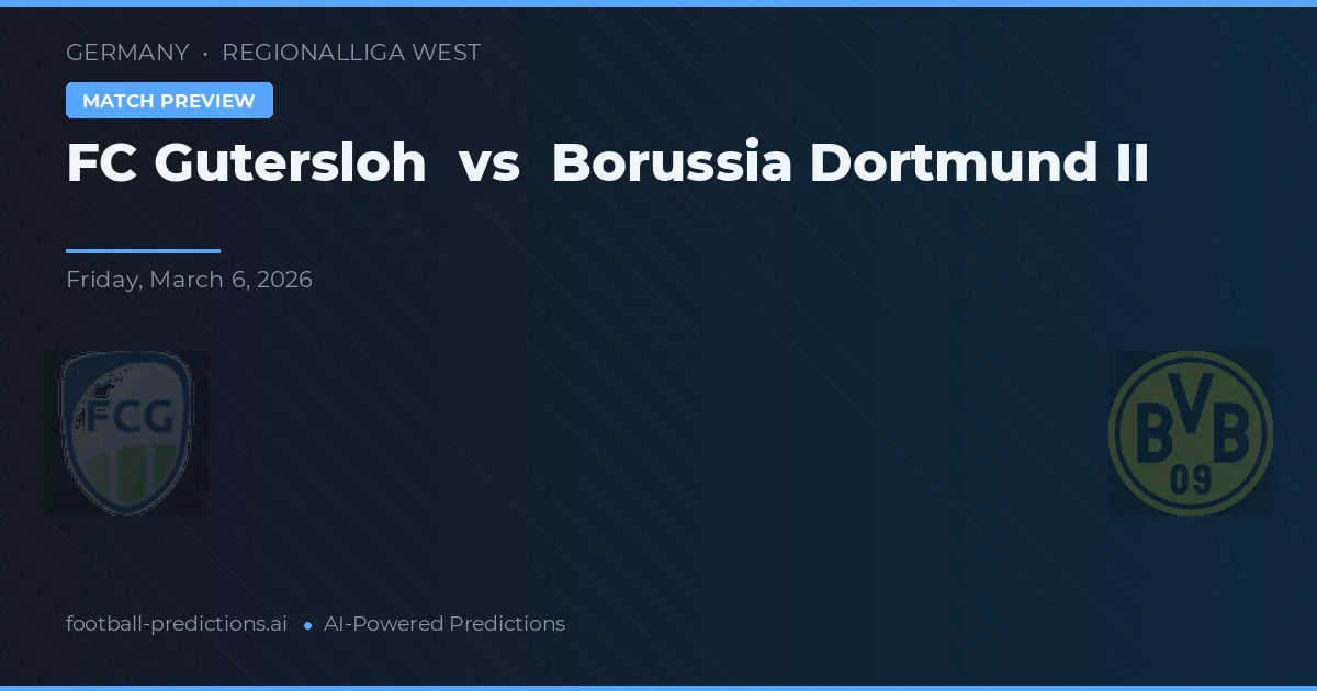 FC Gütersloh vs Borussia Dortmund II — voorspelling en vooruitblik wedstrijd