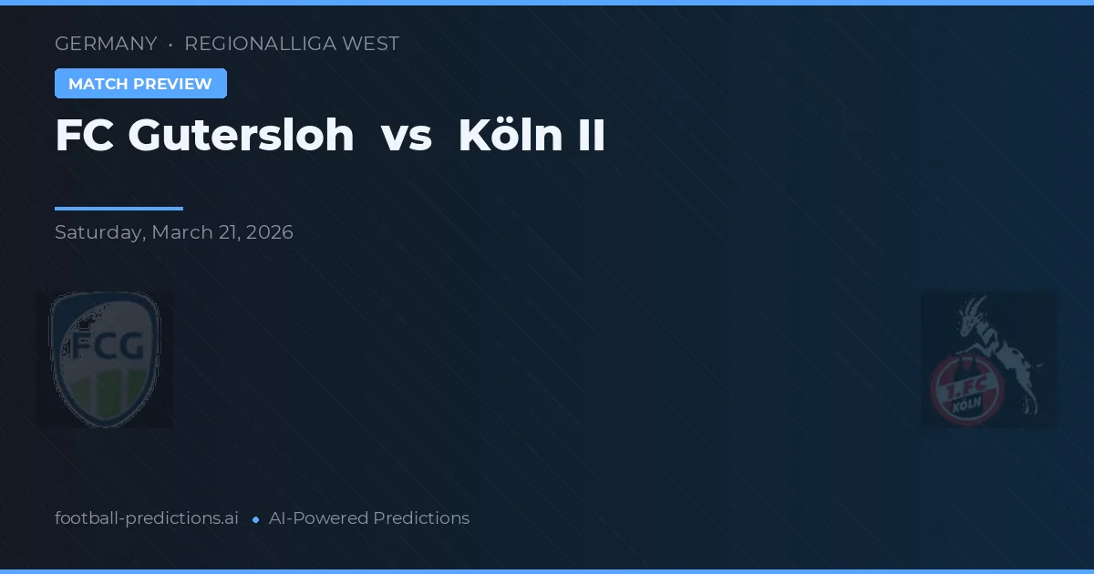 FC Gütersloh vs Köln II — voorspelling en vooruitblik wedstrijd