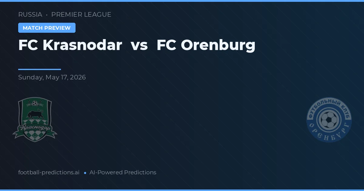 FC Krasnodar vs FC Orenburg — voorspelling en vooruitblik wedstrijd
