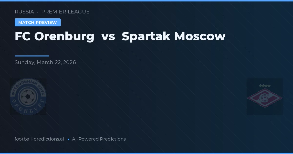 FC Orenburg vs Spartak Moskou — voorspelling en vooruitblik wedstrijd