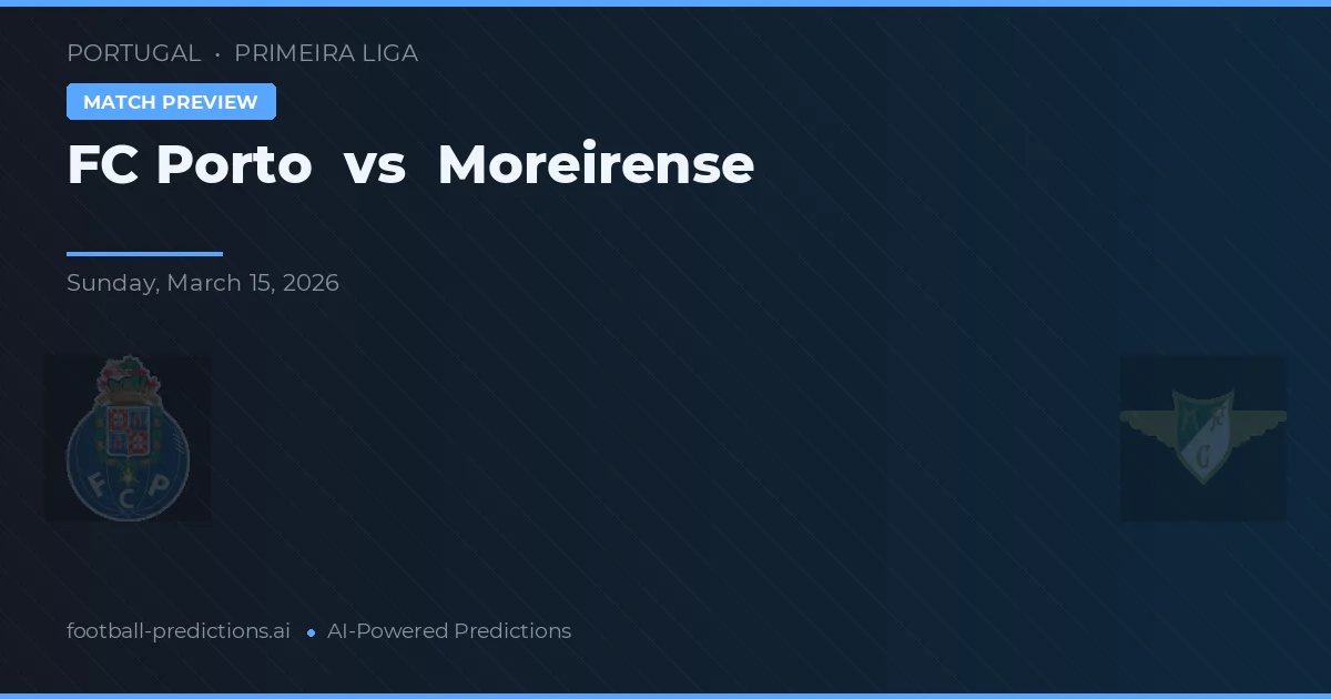 FC Porto vs Moreirense — voorspelling en vooruitblik wedstrijd