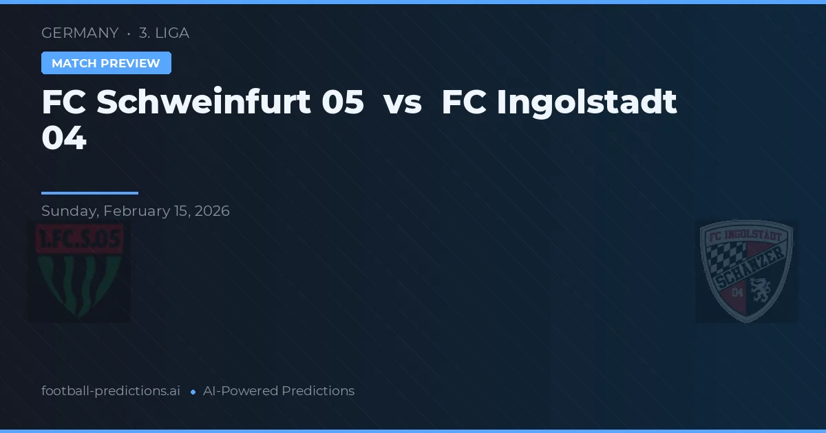 FC Schweinfurt 05 vs FC Ingolstadt 04 — voorspelling en vooruitblik wedstrijd
