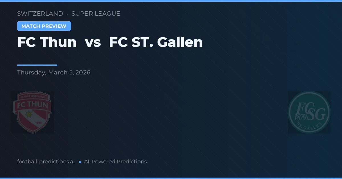 FC Thun vs FC St. Gallen — voorspelling en vooruitblik wedstrijd