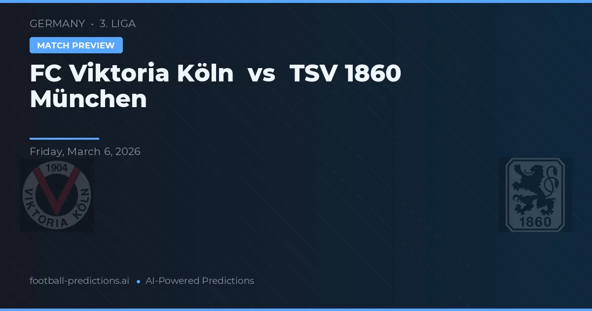 FC Viktoria Köln vs TSV 1860 München — voorspelling en vooruitblik wedstrijd