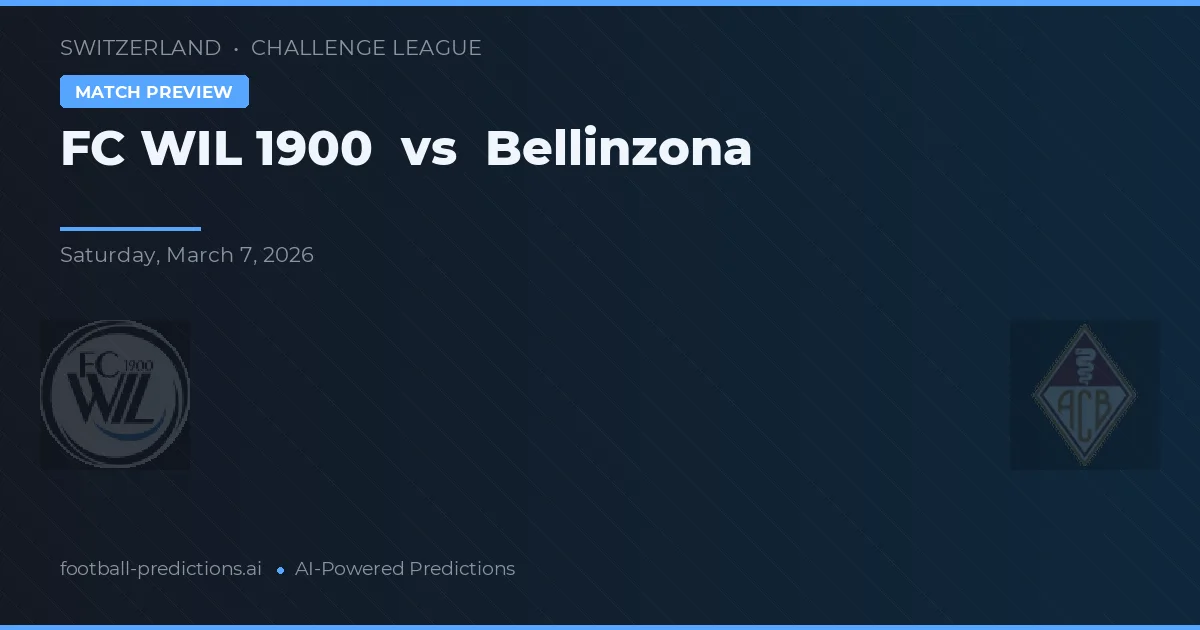 FC WIL 1900 vs Bellinzona — voorspelling en vooruitblik wedstrijd