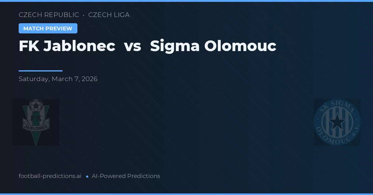 Jablonec vs Sigma Olomouc — voorspelling en vooruitblik wedstrijd