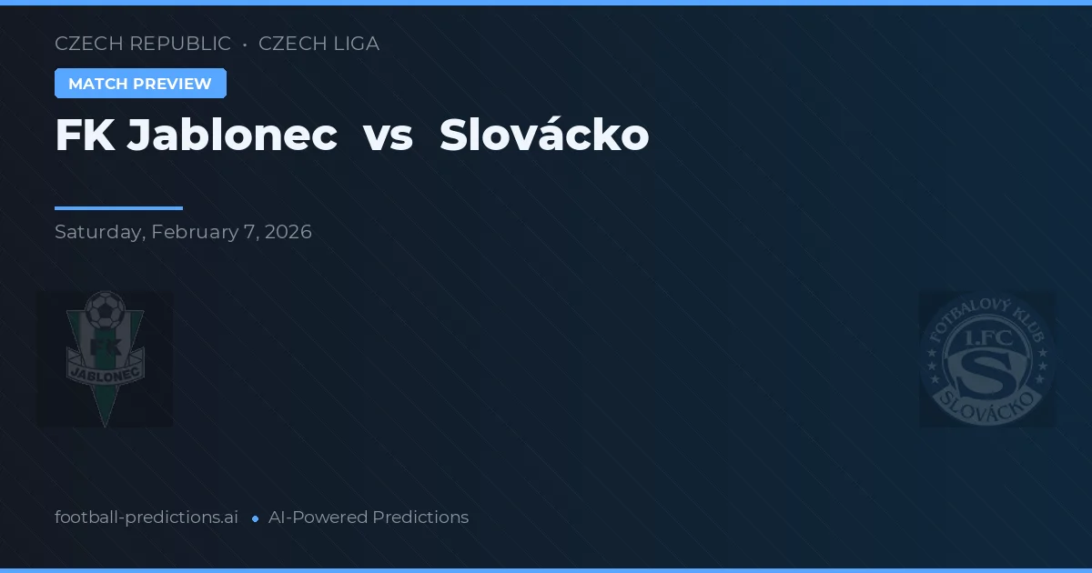 Jablonec vs Slovácko — voorspelling en vooruitblik wedstrijd
