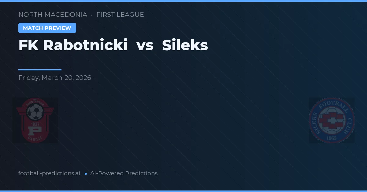 FK Rabotnički vs Sileks — voorspelling en vooruitblik wedstrijd