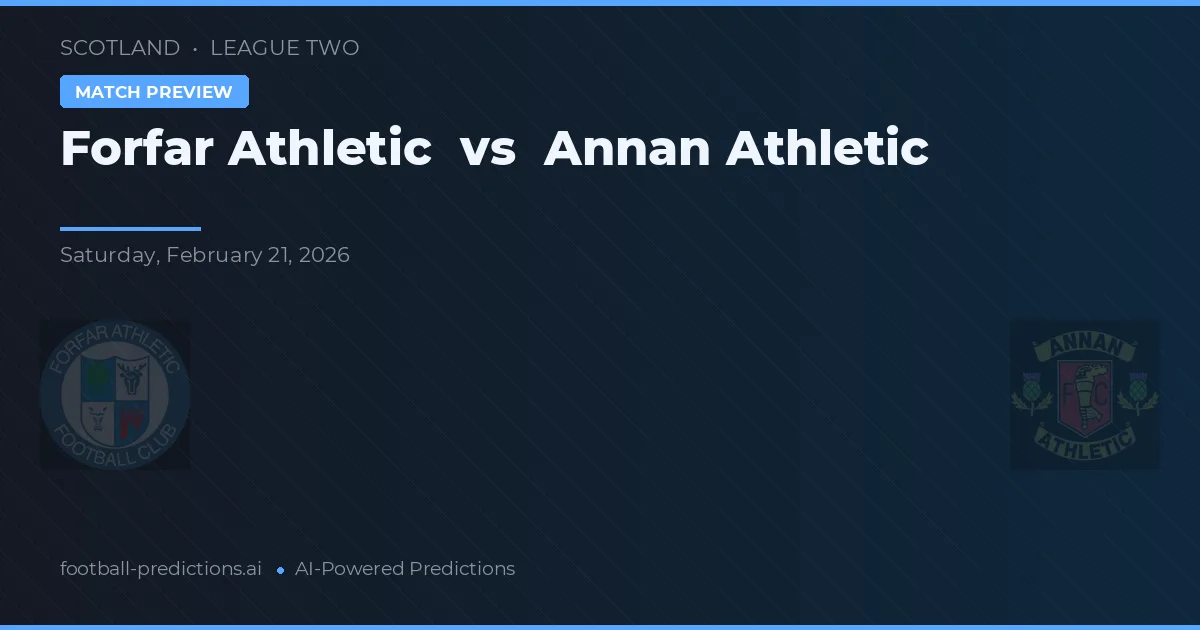Forfar Athletic vs Annan Athletic — voorspelling en vooruitblik wedstrijd