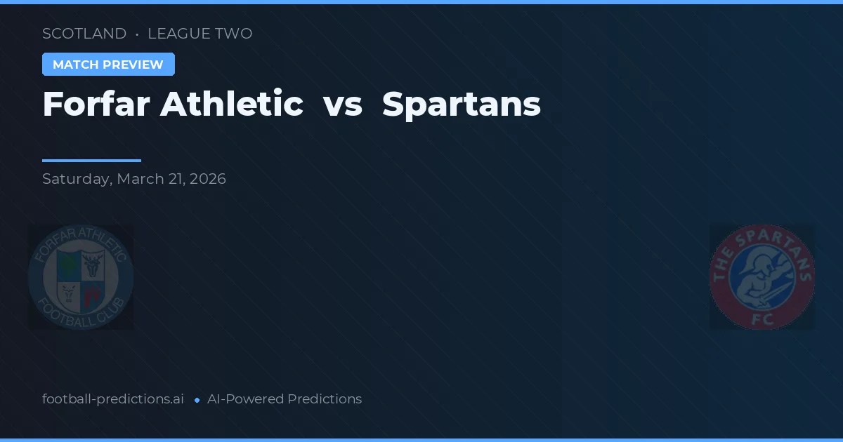 Forfar Athletic vs Spartans — voorspelling en vooruitblik wedstrijd