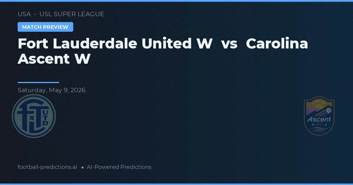 Fort Lauderdale United W vs Carolina Ascent W — voorspelling en vooruitblik wedstrijd