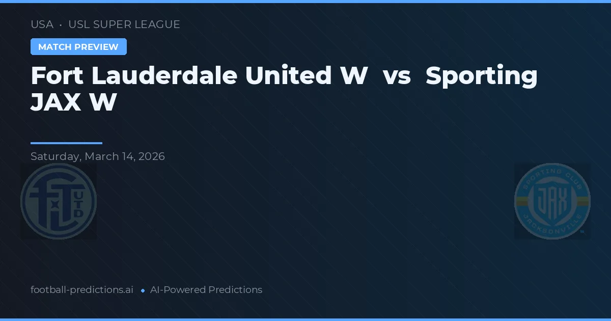 Fort Lauderdale United W vs Sporting JAX W — voorspelling en vooruitblik wedstrijd