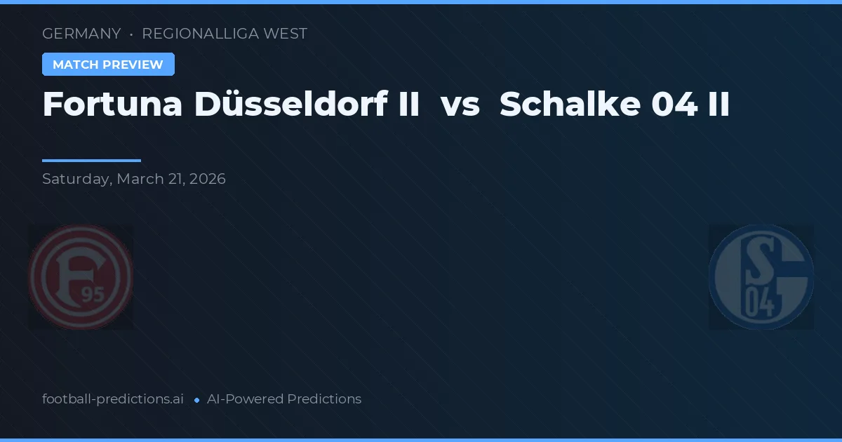 Fortuna Düsseldorf II vs Schalke 04 II — voorspelling en vooruitblik wedstrijd
