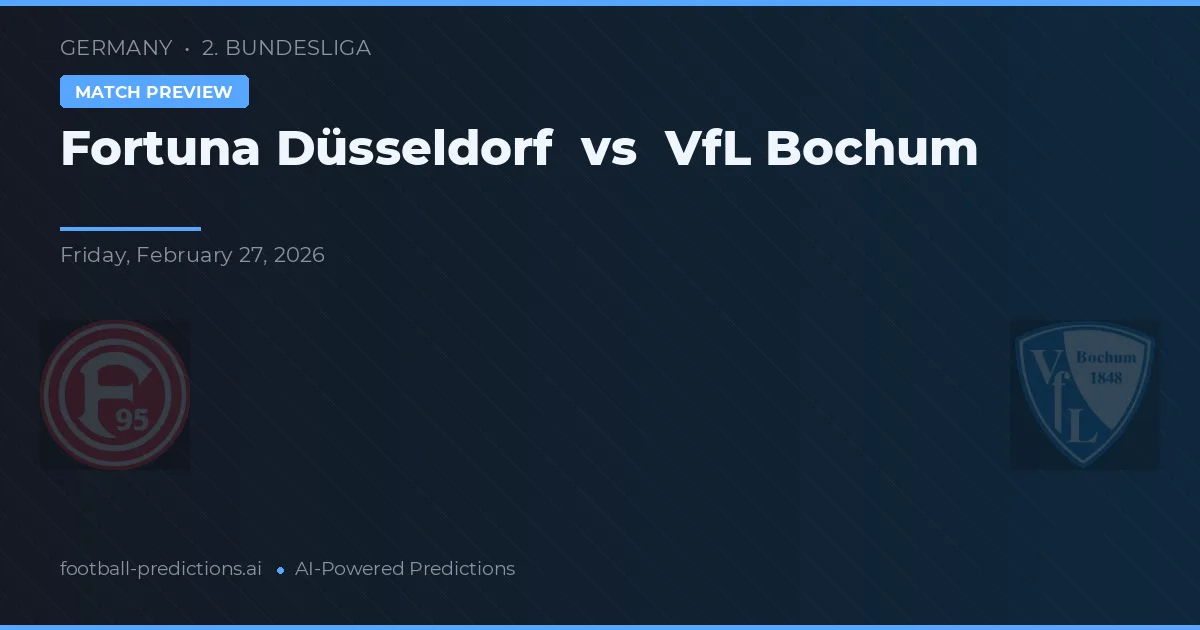 Fortuna Düsseldorf vs VfL Bochum — voorspelling en vooruitblik wedstrijd