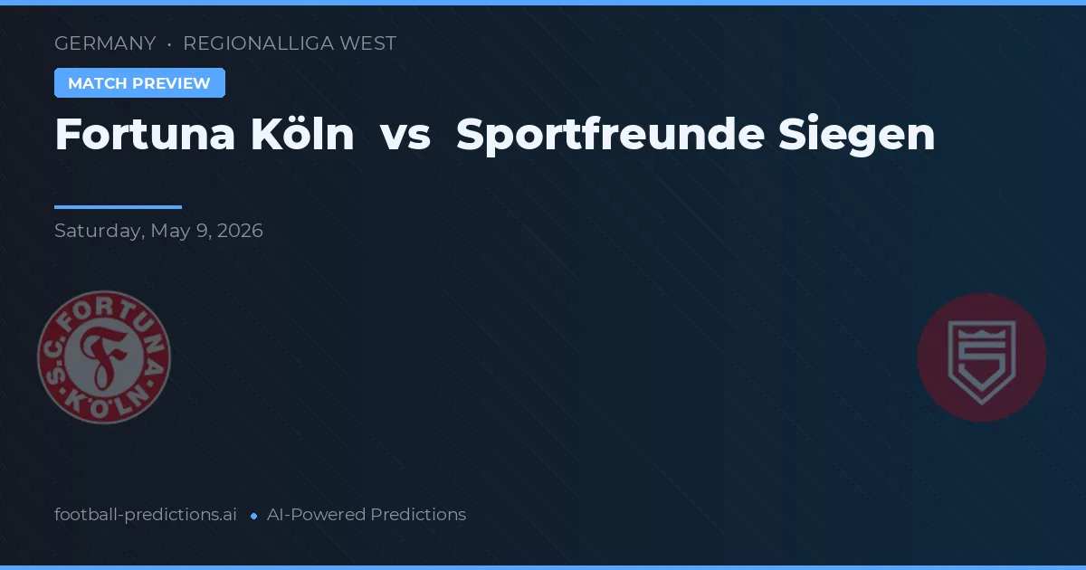 Fortuna Köln vs Sportfreunde Siegen — voorspelling en vooruitblik wedstrijd