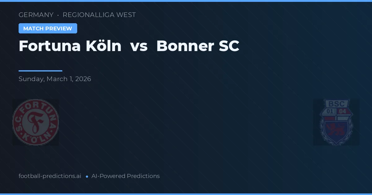 Fortuna Köln vs Bonner SC — voorspelling en vooruitblik wedstrijd