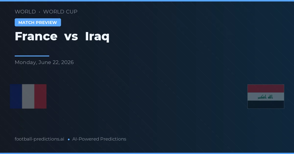 Frankrijk vs Iraq — voorspelling en vooruitblik wedstrijd