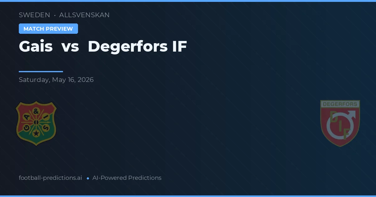 Gais vs Degerfors IF — voorspelling en vooruitblik wedstrijd