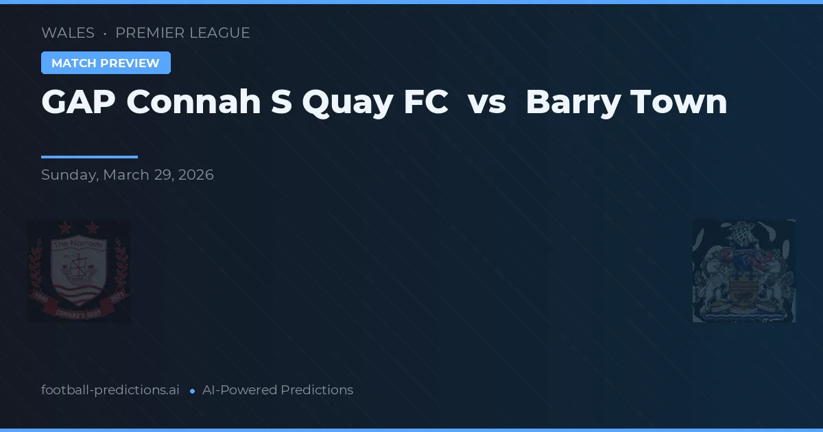 GAP Connah's Quay FC vs Barry Town — voorspelling en vooruitblik wedstrijd