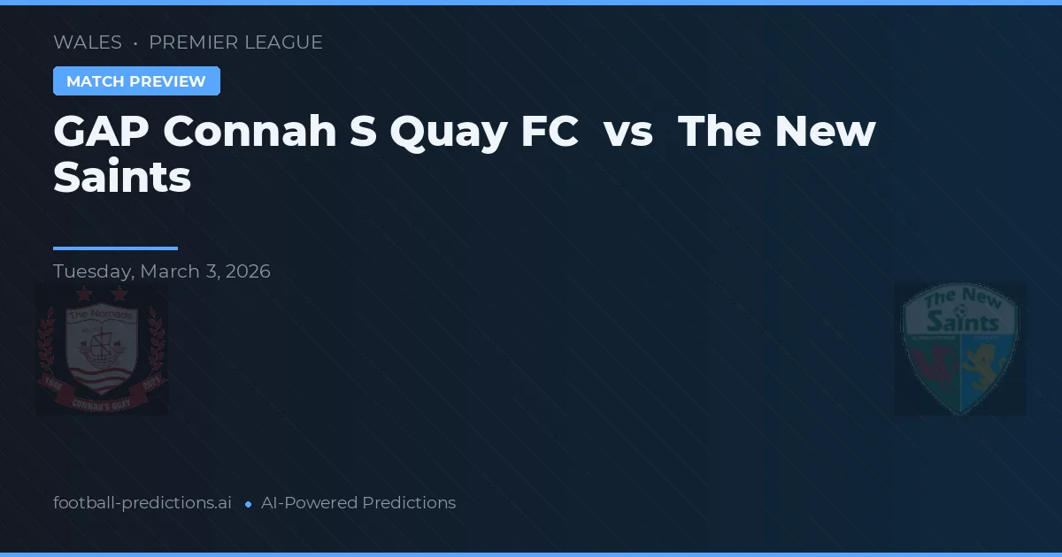 GAP Connah's Quay FC vs The New Saints — voorspelling en vooruitblik wedstrijd