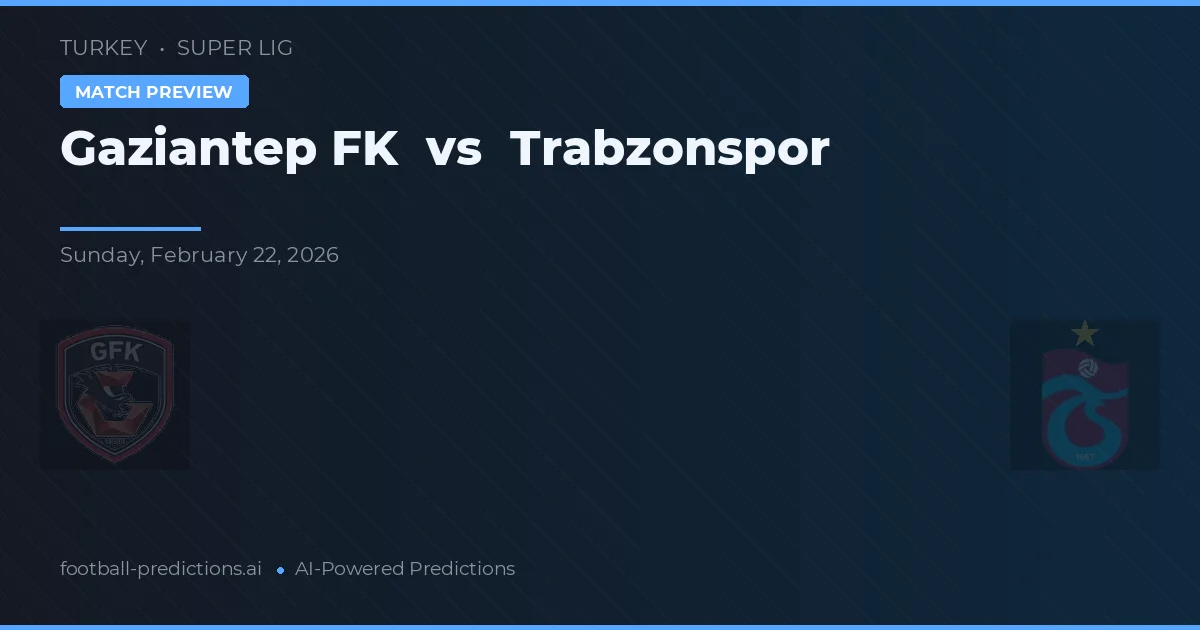 Gaziantep FK vs Trabzonspor — voorspelling en vooruitblik wedstrijd