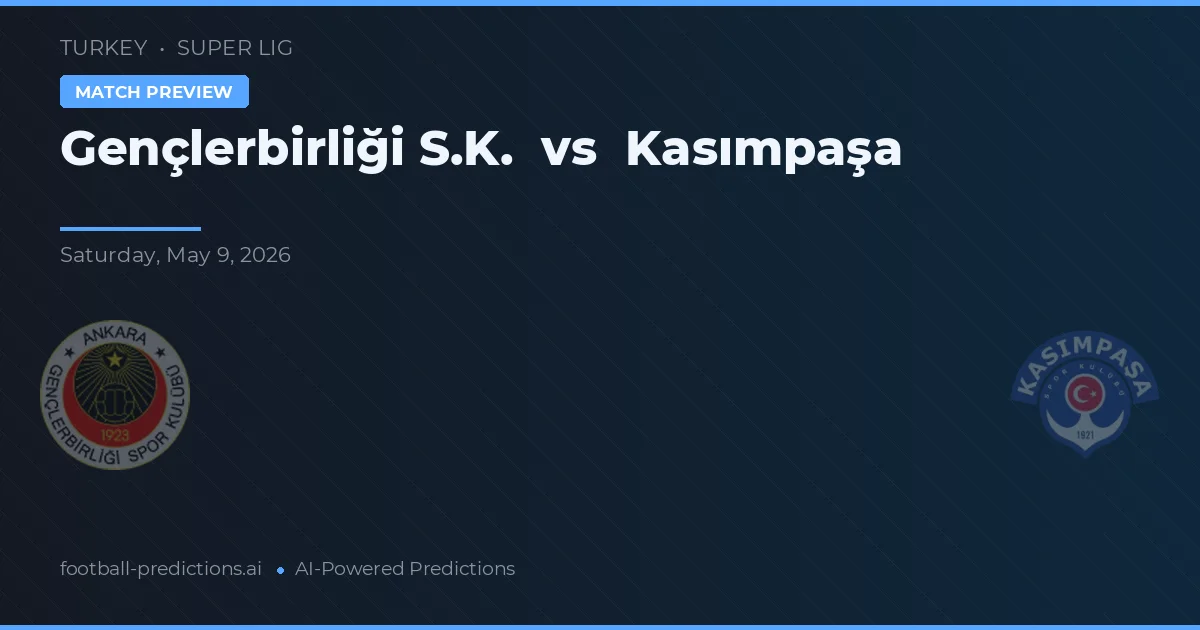 Gençlerbirliği vs Kasımpaşa — voorspelling en vooruitblik wedstrijd
