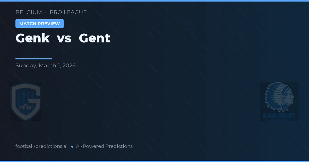 Genk vs Gent — voorspelling en vooruitblik wedstrijd
