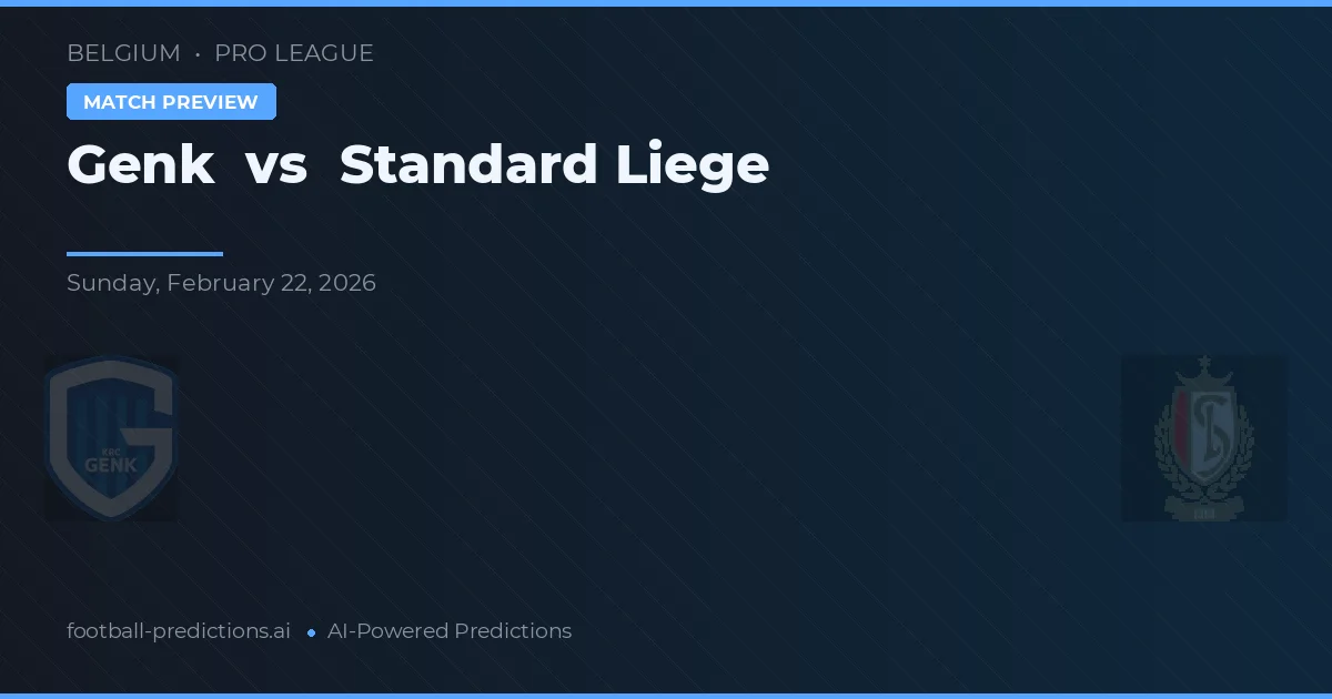 Genk vs Standard Luik — voorspelling en vooruitblik wedstrijd