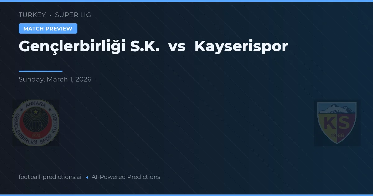 Gençlerbirliği vs Kayserispor — voorspelling en vooruitblik wedstrijd