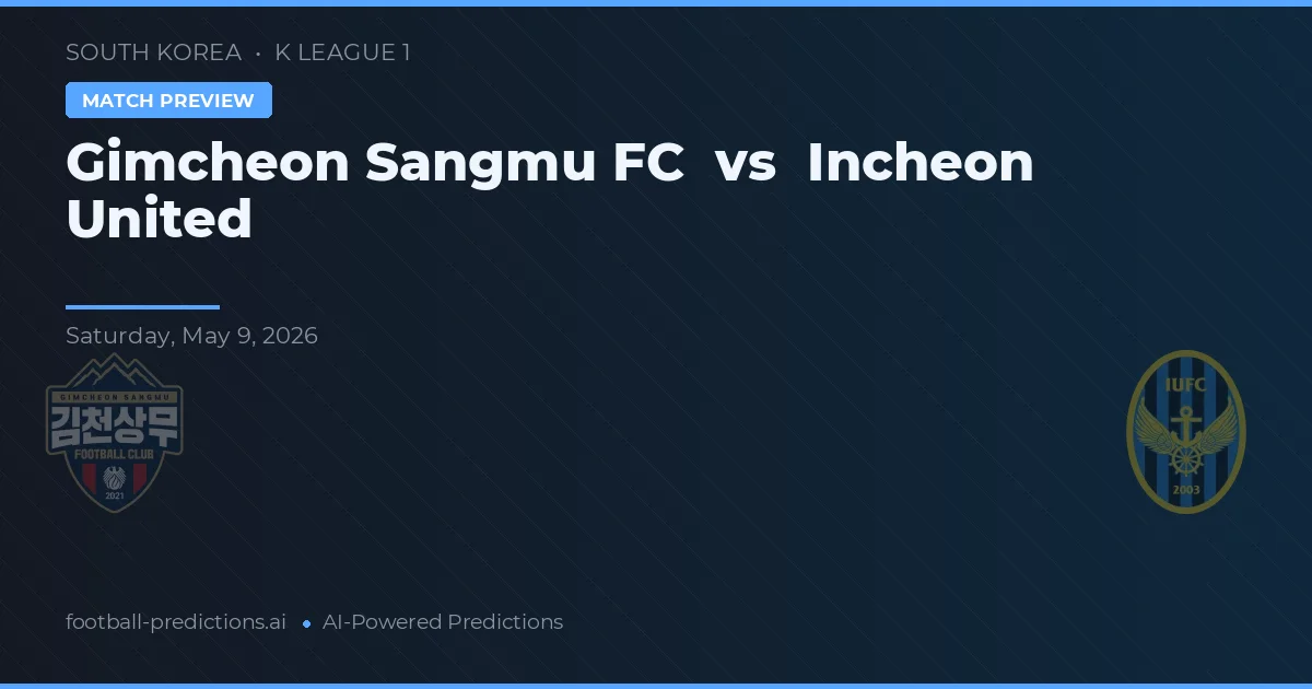 Gimcheon Sangmu FC vs Incheon United — voorspelling en vooruitblik wedstrijd