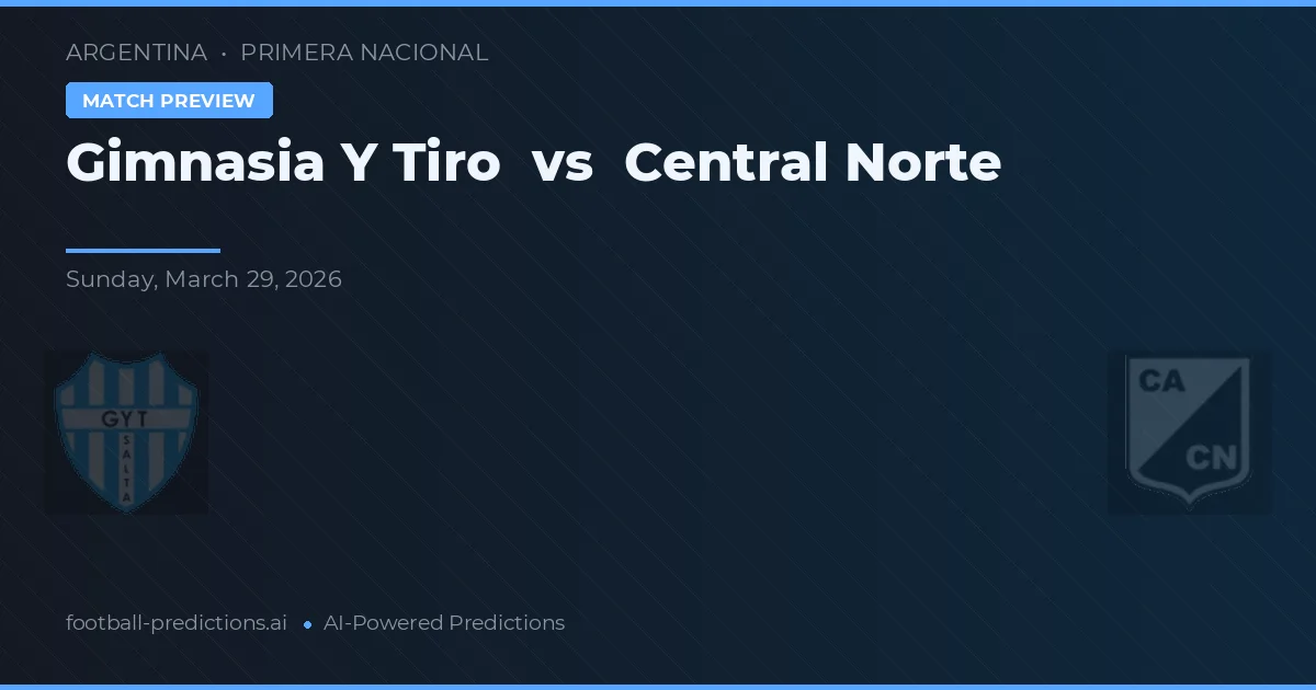 Gimnasia y Tiro vs Central Norte — voorspelling en vooruitblik wedstrijd