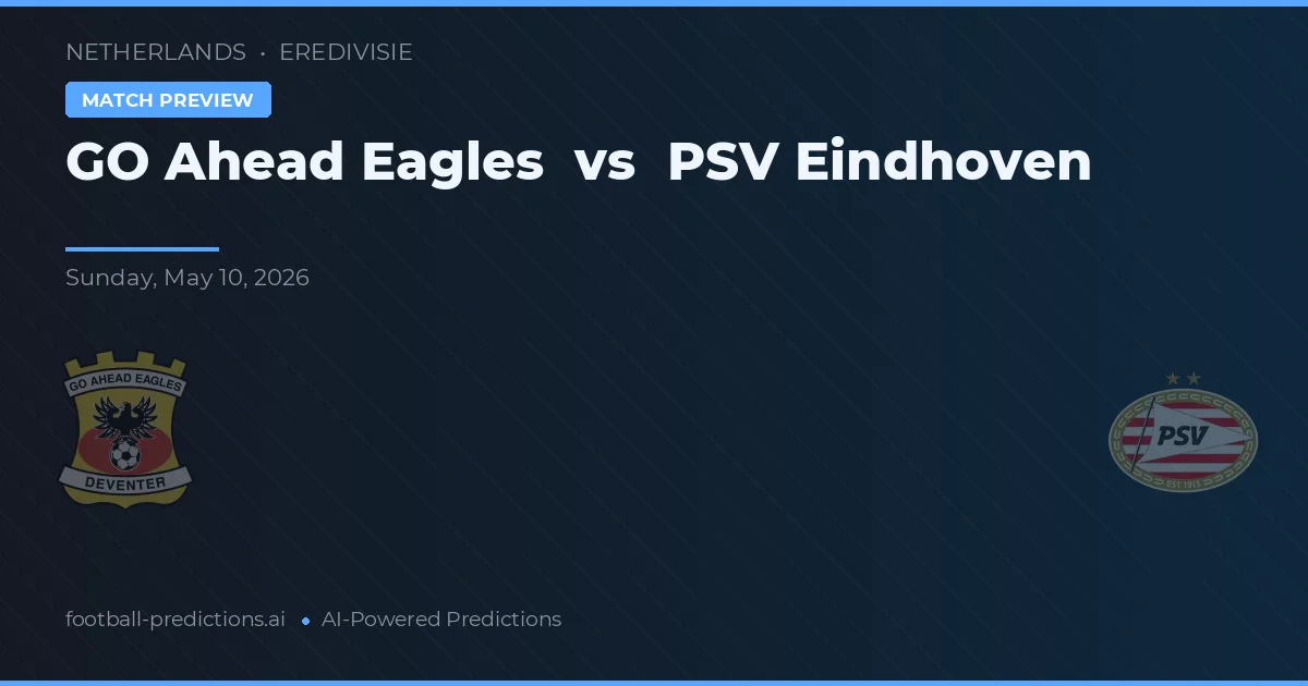 Go Ahead Eagles vs PSV Eindhoven — voorspelling en vooruitblik wedstrijd
