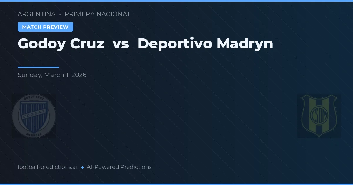 Godoy Cruz vs Deportivo Madryn — voorspelling en vooruitblik wedstrijd