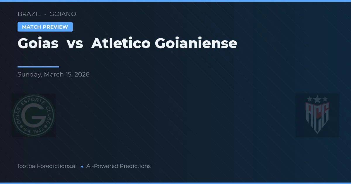 Goiás vs Atlético Goianiense — voorspelling en vooruitblik wedstrijd