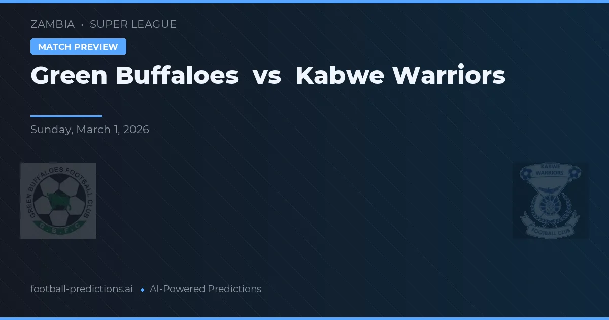 Green Buffaloes vs Kabwe Warriors — voorspelling en vooruitblik wedstrijd