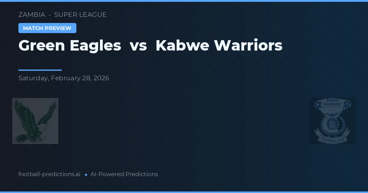 Green Eagles vs Kabwe Warriors — voorspelling en vooruitblik wedstrijd
