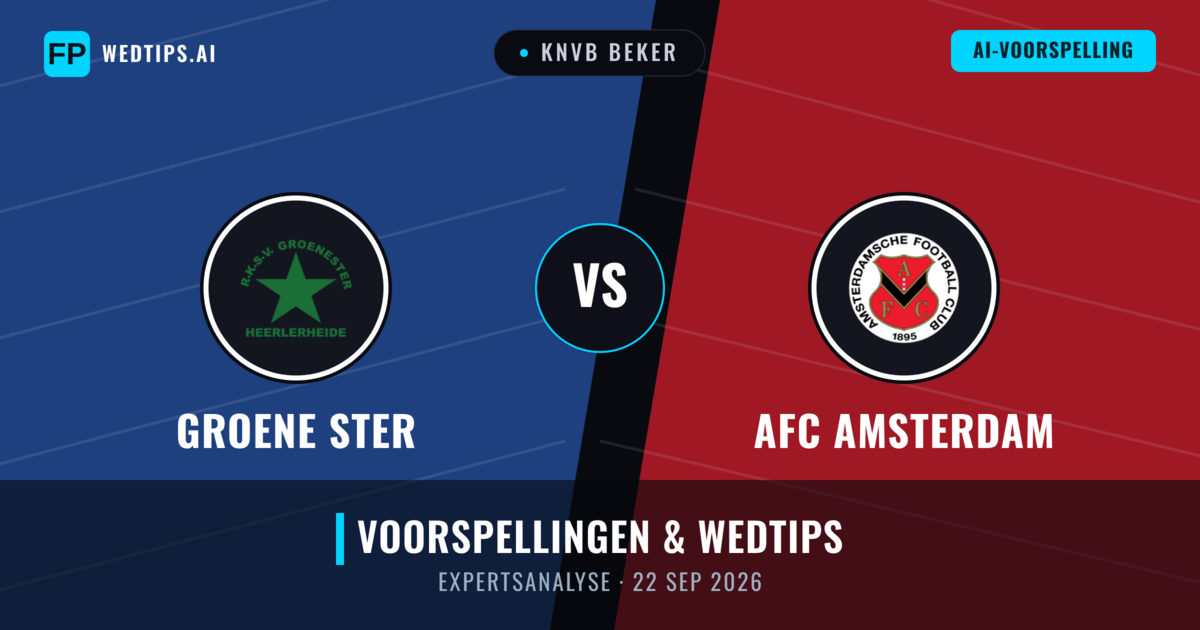 Groene Ster vs AFC Amsterdam — voorspelling en vooruitblik wedstrijd