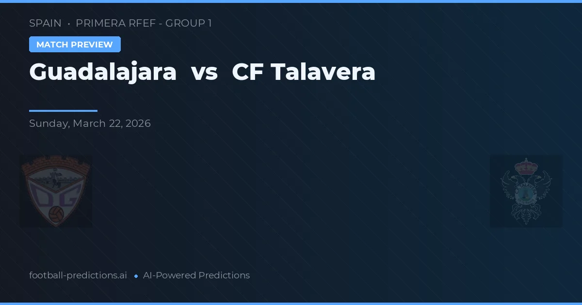 Guadalajara vs CF Talavera — voorspelling en vooruitblik wedstrijd