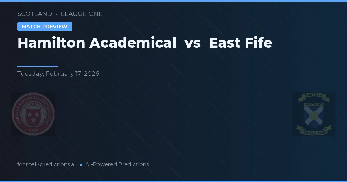 Hamilton Academical vs East Fife — voorspelling en vooruitblik wedstrijd