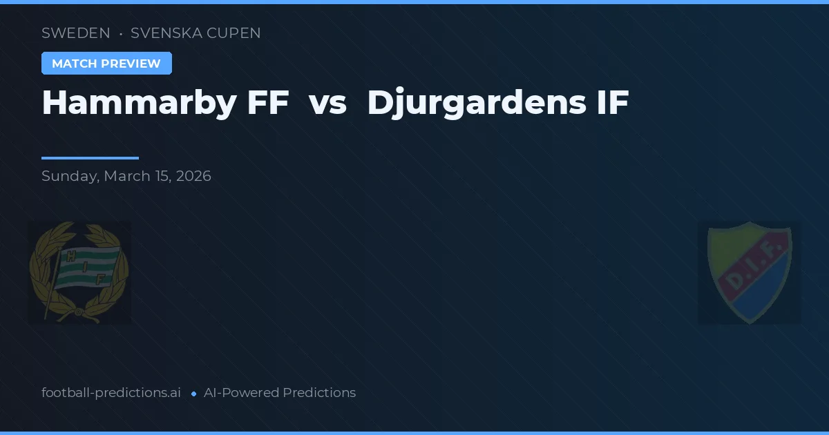 Hammarby IF vs Djurgårdens IF — voorspelling en vooruitblik wedstrijd