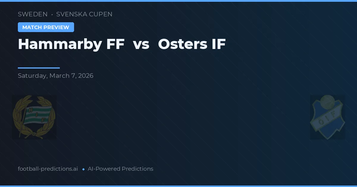 Hammarby IF vs Osters IF — voorspelling en vooruitblik wedstrijd